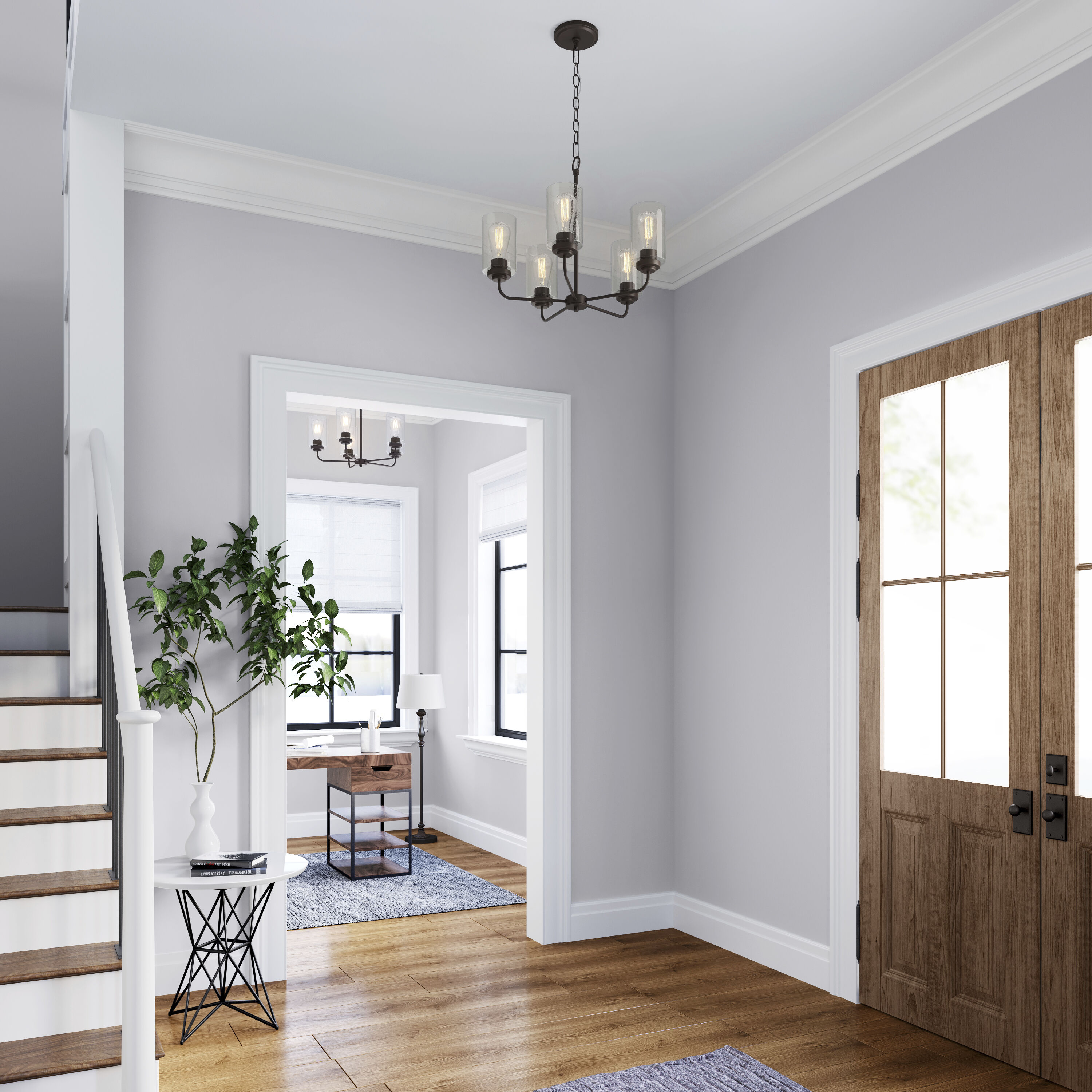 Moven 5 Light 23 inch Rubbed Bronze Chandelier Ceiling Light